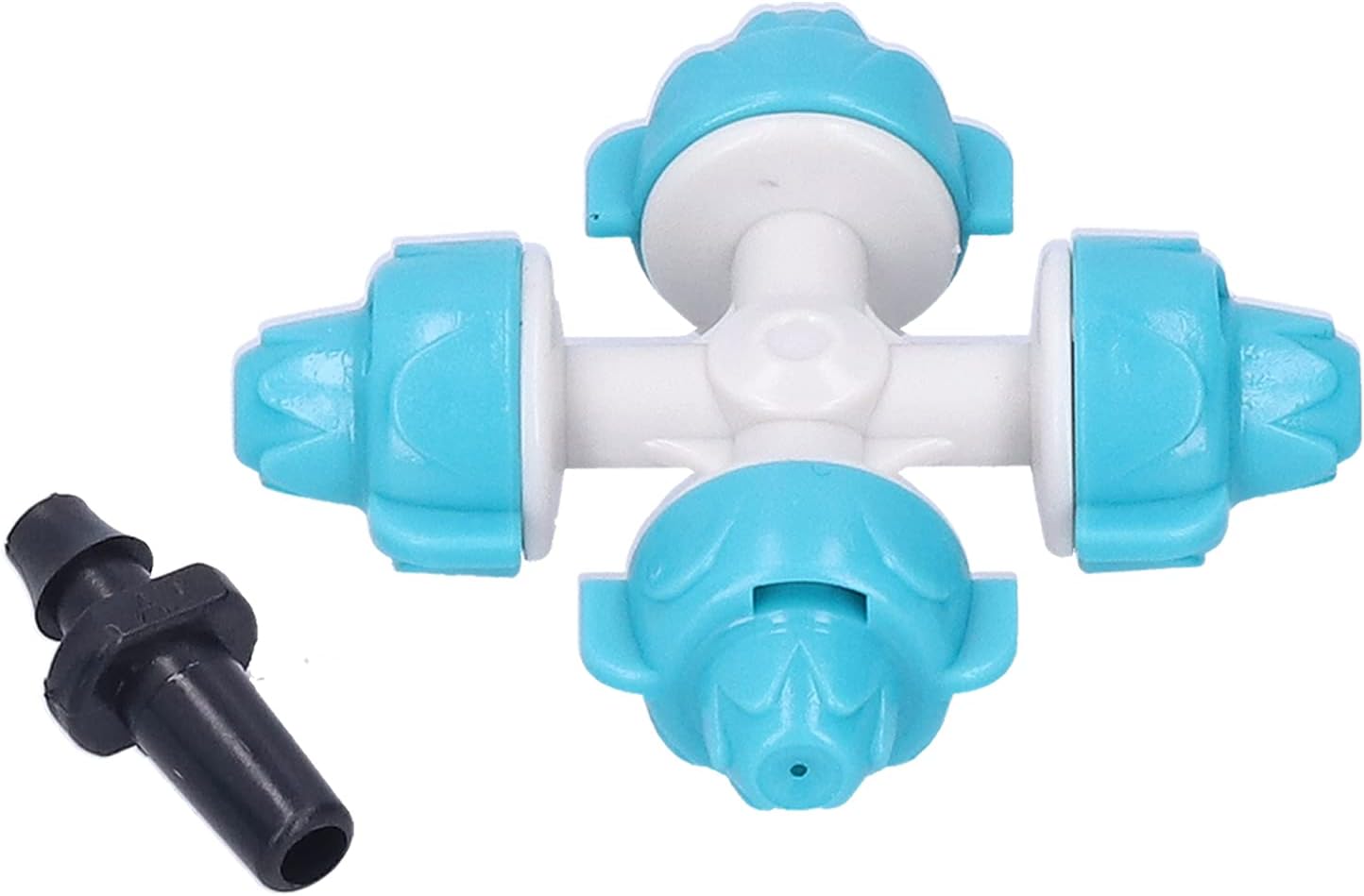 50 Set 4 - Outlet Atomizing Misting Nozzle Kit, Garden Irrigation Sprinkler Accessory with Fine Mist for Greenhouse Lawn Cooling, Lake Blue Plastic Nozzles for Parks Landscaping