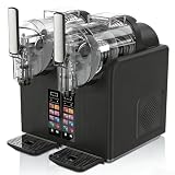 SHUMIAO Softeismaschine Profi und Slush-Maschine 2 in 1, Intelligente Eismaschine Doppelbehälter, Eiscremebereiter Gastro & Haus für Granita, Sorbet, Milchshakes, Gefrorene Getränke Black