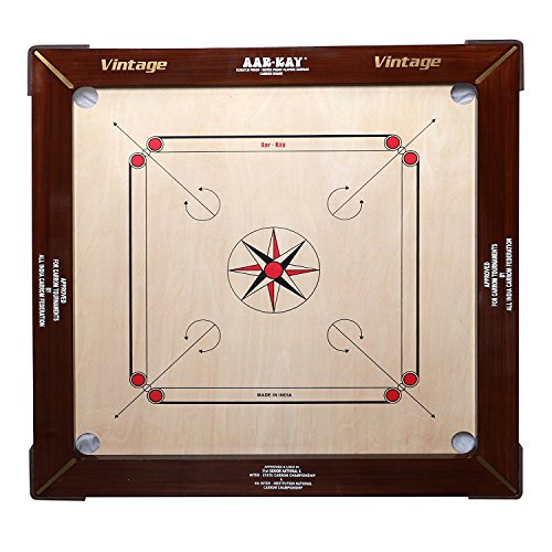 KD AAR-Kay Carrom Board Champion 12mm Vintage Plywood Approved by Carrom Federation of India & International Carrom Federation