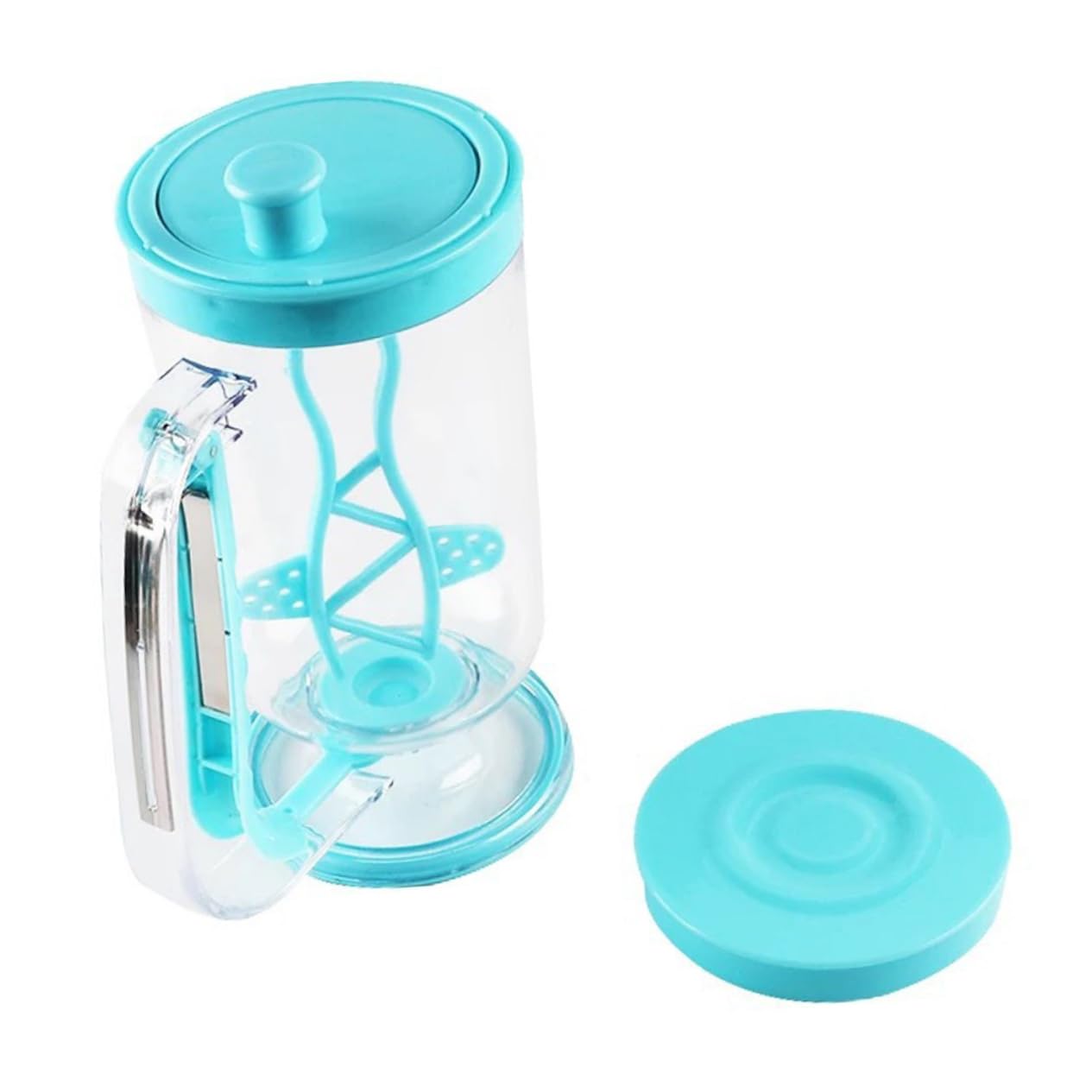 Unomor Pancake Batter Dispenser Handheld Mixing Cup Sky-blue Lightweight Easy to Use Baking Tool