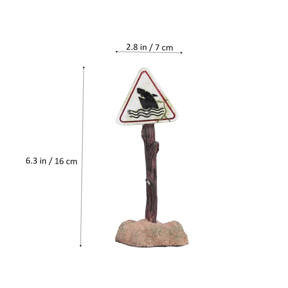 Kisangel 3piezas Adorno De Resina para Acuarios Señal De Advertencia De Decoración Divertida para Peceras Accesorio Creativo De Paisajismo Acuático para Acuarios De Agua Dulce y Salada