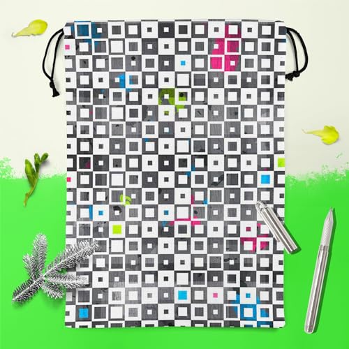 Image of ArtzFolio Grunge Squares D1 | Reusable Sack Bag | Bag for Gym, Storage, Vegetable & Travel