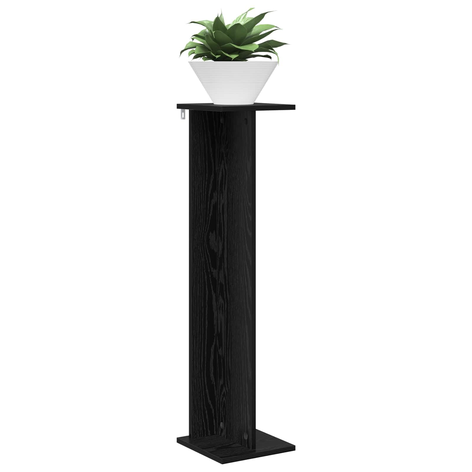 Lot de 2 supports pour plantes en chêne noir 25 x 25,5 x 100,5 cm