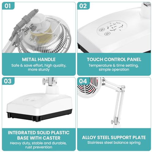 Image of YUNCHI 2 in 1 TDP Infrared Red Light Therapy with Base, 275W 2 in 1 Infrared Heat Lamp Device