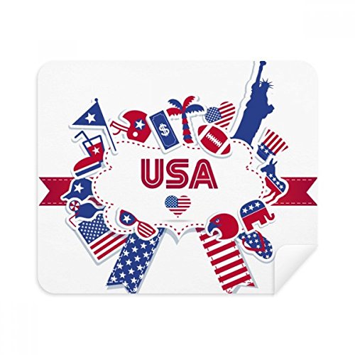 USA Flag Independence Day Celebration Cleaning Cloth Screen Cleaner 2pcs Suede Fabric