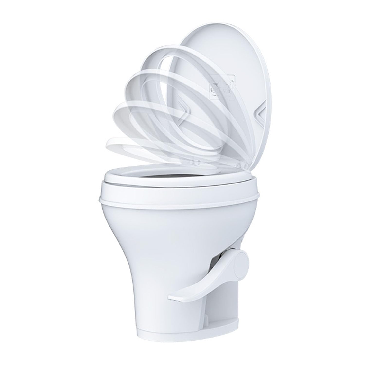 SEAFLO Caravan Wohnmobil Toilette RV Standtoilette Fußpedal-Spülung Komfort-Sitzhöhe Soft-Close Sitz SFRTPH-01-01