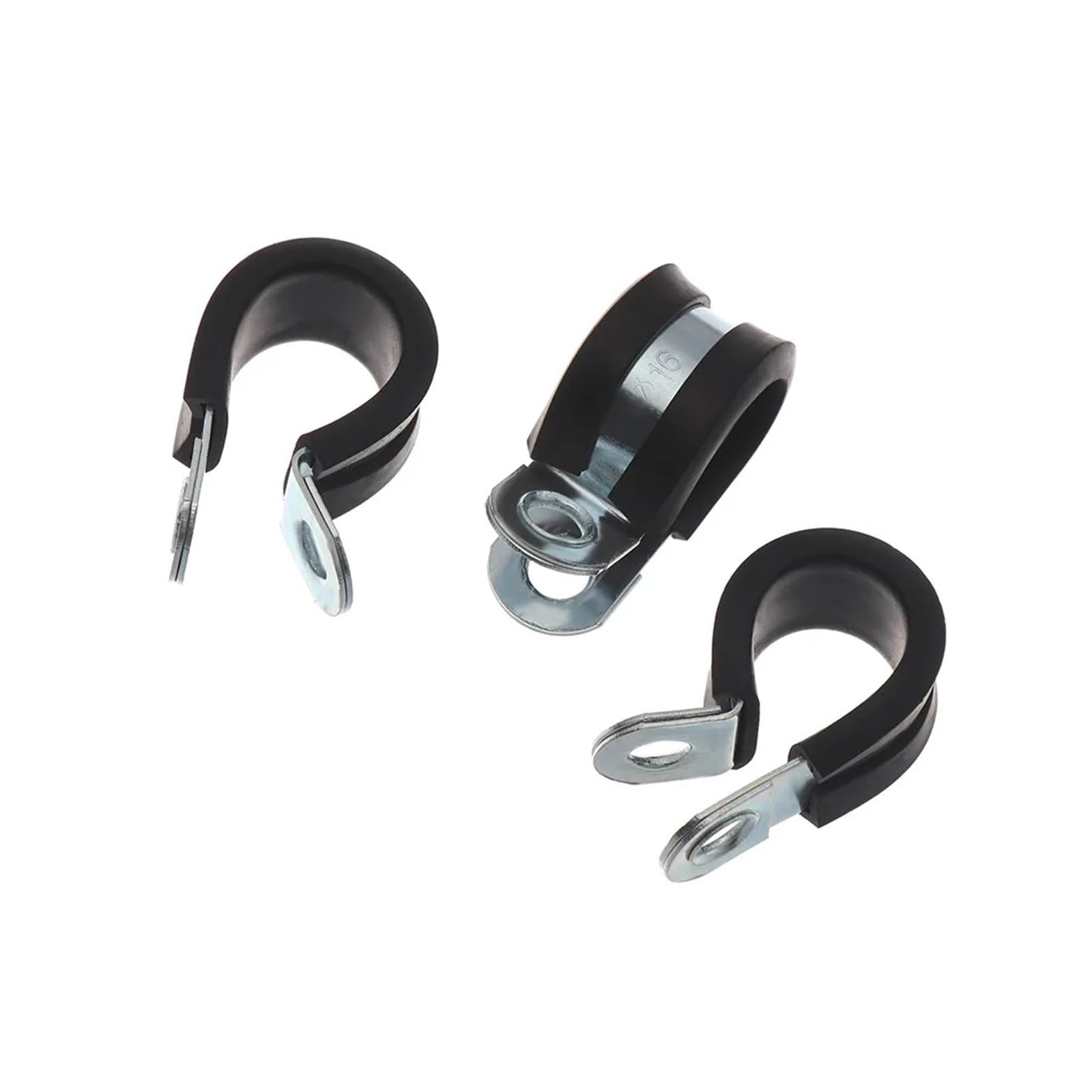 Knbhgujmd 40Mm P-Clips Metal Wire Cable Conduit Clamps, 10 Pack Rubber Lined P Clips Pipe Hose Cable Wiring Fasteners(40Mm)