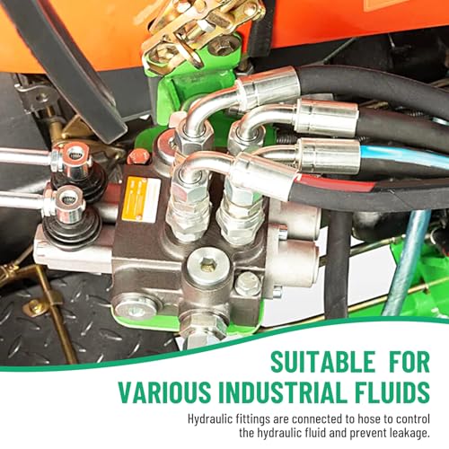 Image of 12 Pack 3 /8 inch NPTF Hydraulic Hose Fittings, 1 /4 inch I.D. Hose x 3 /8 inch NPTF Male with Protection Cover Hydraulic Hose End Crimp Fitting Kits