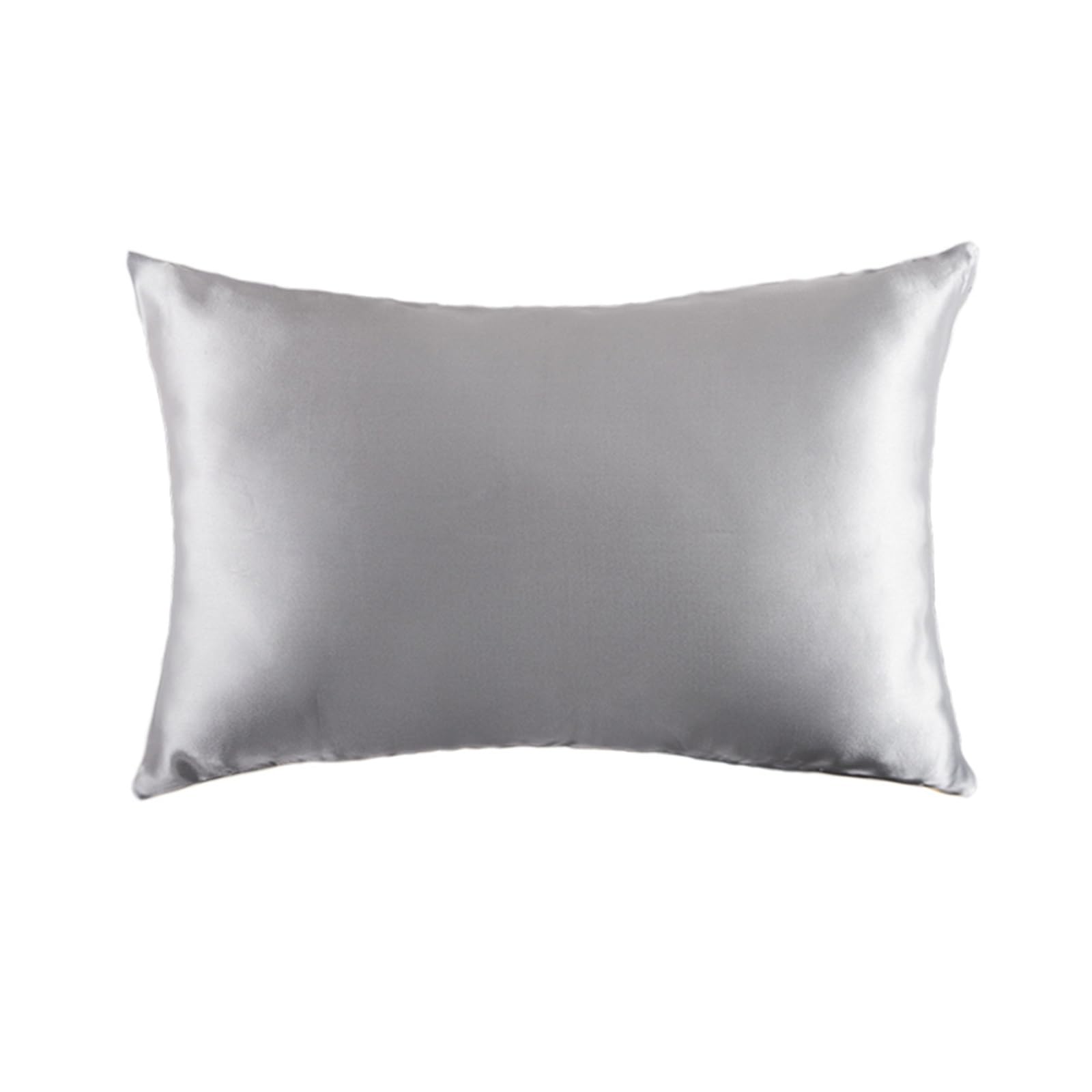 Silk pillowcase Silk Pillow Cover Double Pillowcase Pure With Hidden Zipper(Silver,51x76cm)