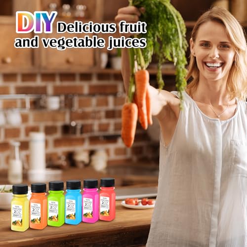 Image of Sliner 350 Pcs 2oz Clear Plastic Bottles Mini Juice Bottle with Screw Lid Small Empty Reusable Liquid Vial Freezer Beverage Container Leak Proof for Juice Milk Water