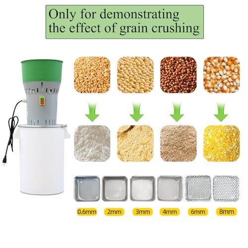 Image of Grain Mill Grinder Agricultural Feed Grain Mill Grinder for Wheat Corn Soybean for Home Farm 6 Sizes Sieves (50L)