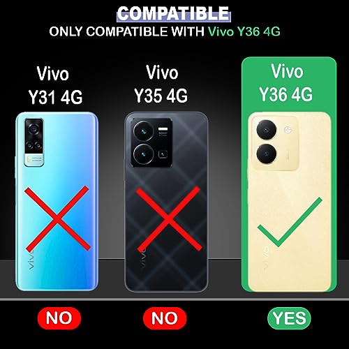 Image of AIBEX Compatible for Vivo Y36 4G Flip Cover Leather Finish | Inside TPU with Card Pockets | Wallet Stand | Complete Protection Flip Case - Black