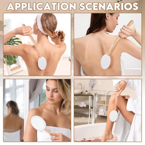 7 Stück Rückenbürste mit Langem Stiel Set Abnehmbare Eincremehilfe für Rücken Duschbürste Rückeneincremhilfe Rückencremer Rücken Selbst Eincremen Badebürsten mit Badezubehör für Erwachsene und Kinder