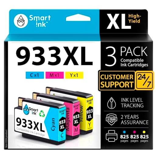 Smart Ink Kompatibel bläckpatron ersättning för HP 932XL 933XL 932 XL 933 Hög Avkastning 3-Pack (C/M/Y XL) använd med Officejet 6100 6600 6700 7110 7510 7610 7612 7620