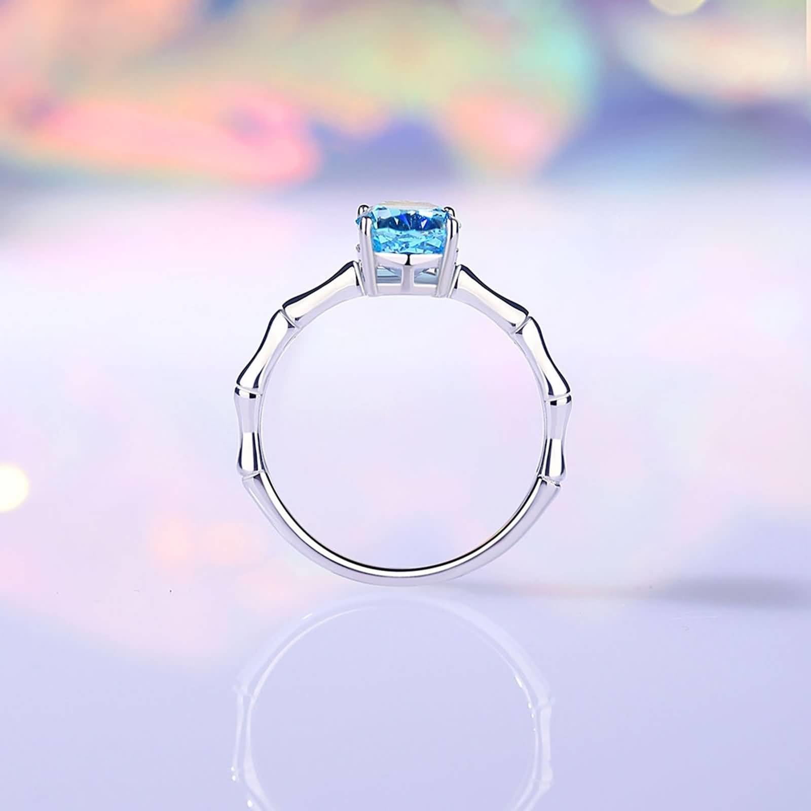 Alianzas de oro blanco, anillo de compromiso, oro auténtico, solitario, 2 ct, sin piedra, anillos de banda de oro para mujer