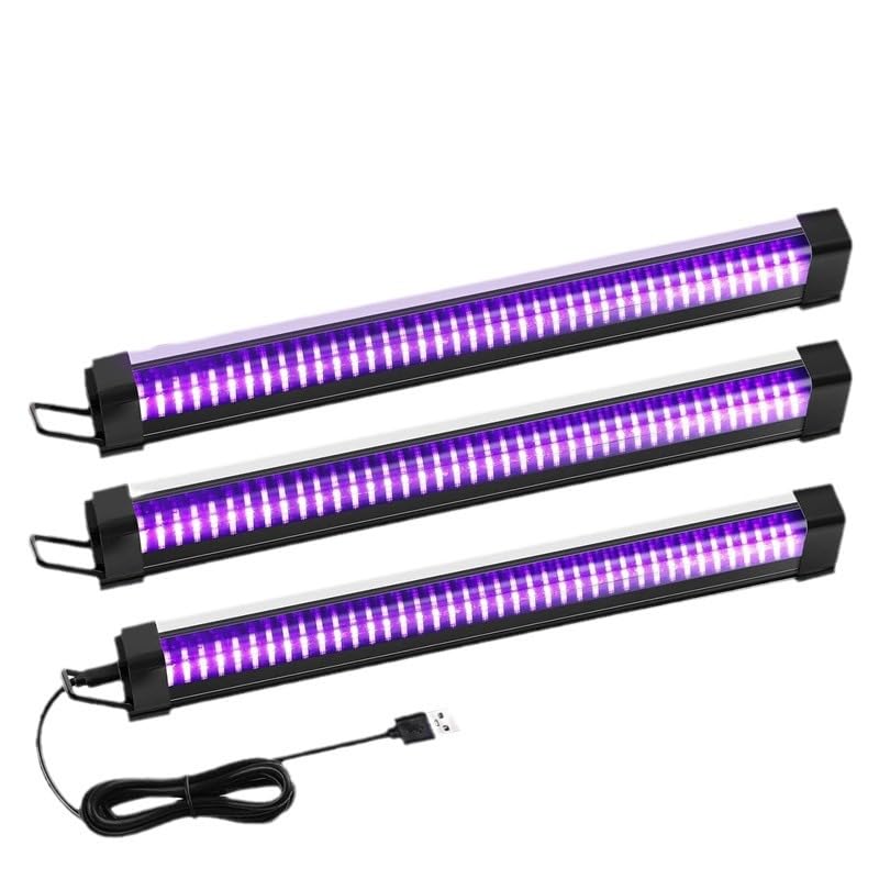 UV Black Light Bar for Room, Cabinet, Holiday Halloween Decorations, Body Paint, Poster, Fluorescent Tapestry, Glow Party 4 Pcs