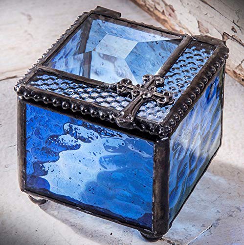 First Communion Gift Small Jewelry Box Stained Glass Religious Keepsake Prayer Christian Baptism Confirmation Rosary Case Trinket J Devlin Box 349-2 #TOP1