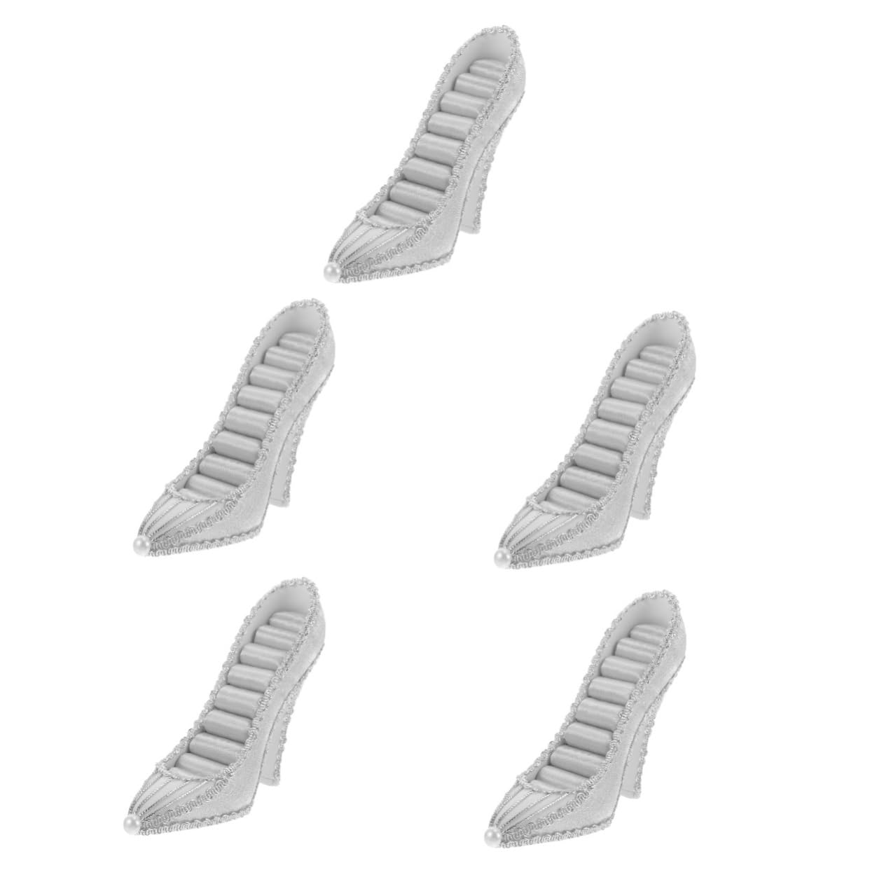 Présentoirs à talons hauts en résine grise compacte et stable pour souliers de luxe