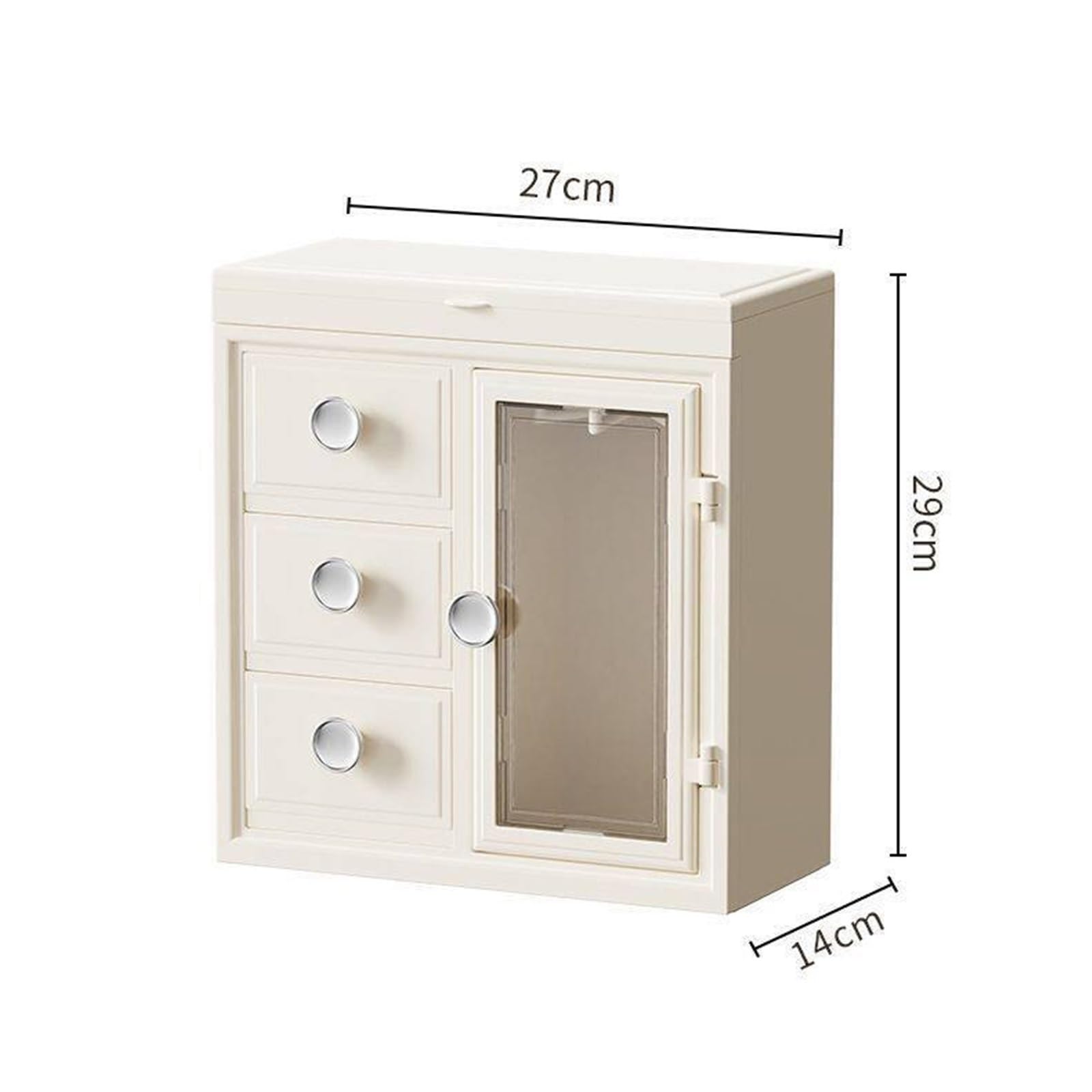 Soporte de joyería Caja de almacenamiento joyas con espejo