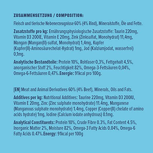 by Amazon Katzen Nassfutter Pastete mit Rind, 1 x 415g