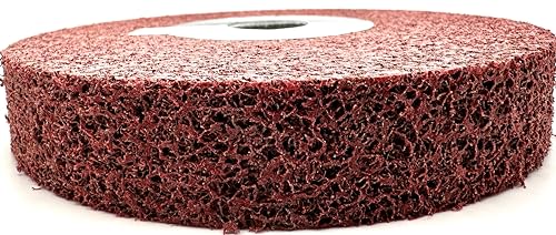 metal finishing wheel  6 x 1 x 1 5a medium grit  aluminum oxide  maroon metal finish convolute wheel  for 3 amp 4 brush satin and mill finishes  01862 - pack of 1