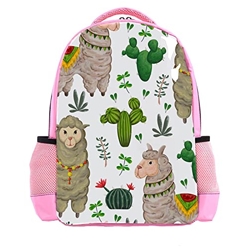 Sac à dos enfants motif lama en toile légère anti transpiration pour l école