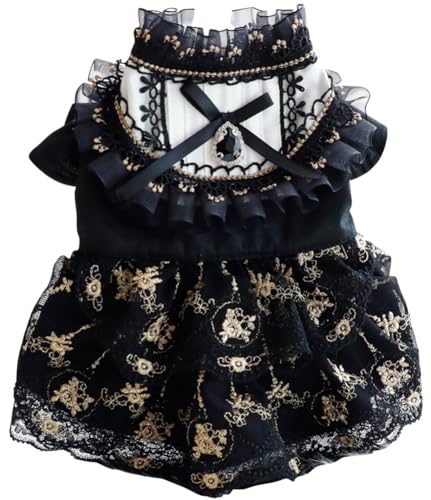 MaruPet Fashion Sweet Puppy Dog Blingbling Princess Skirt Pet Dog Lace Cake Camisole Tutu Dress D-Black XL