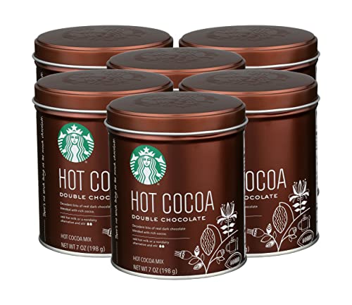 Starbucks Hot Cocoa Mix Tin, Double Chocolate, 7 OZ (6pack)