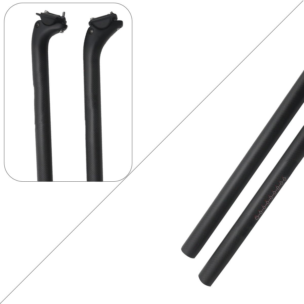 Selle de vélo pour FCFB Tige de Selle de vélo en Fiber de Carbone 600/650mm Tige de Selle VTT