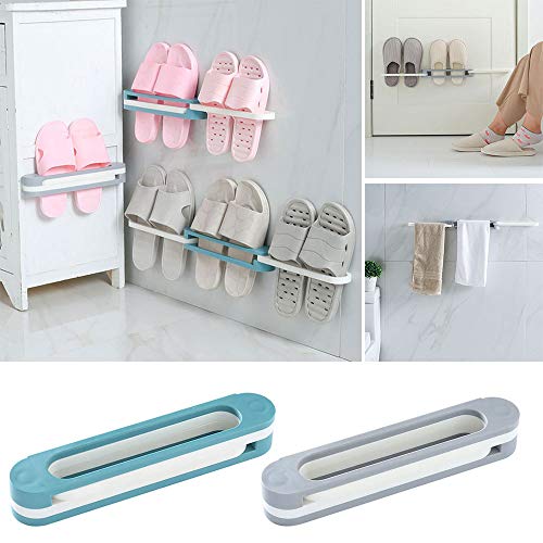 Preisvergleich Produktbild Folding Badezimmer Slipper Rack-Wandbehang Freie Punching Toilette Wandablauf Lagerung Badezimmer Lagerregal
