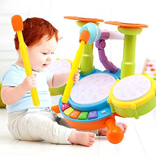 Cozybuy Kids Drum Set, Electronic Musical Instruments Toddlers Toys with 2 Drum Sticks, Beats Flash Light and Adjustable Microphone, Birthday Gift for 1-12 Years Old Boys and Girls 6 51Sar3Yj IL. AC