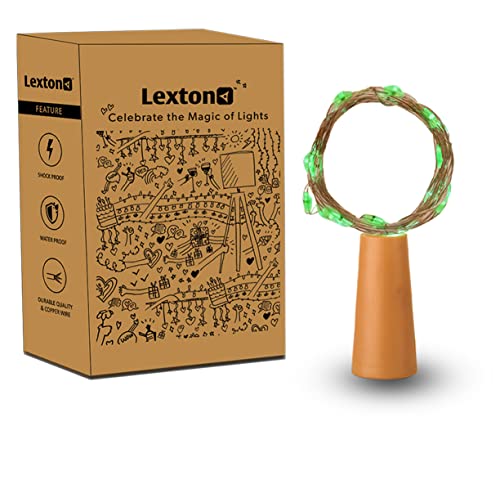 Image of Lexton Cork Light | Bottle Light | Copper String Light | Cork String Light | for Valentine's Day, Room decor, Birthdays, Party,Diwali | Green, Pack of 1