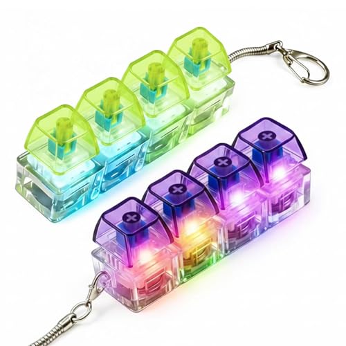 Keyboard Fidget Toy Keyboard Clicker with LED Light Keyboard Fidget Keychain Keyboard Button Finger Clicker for Anxiety Relief
