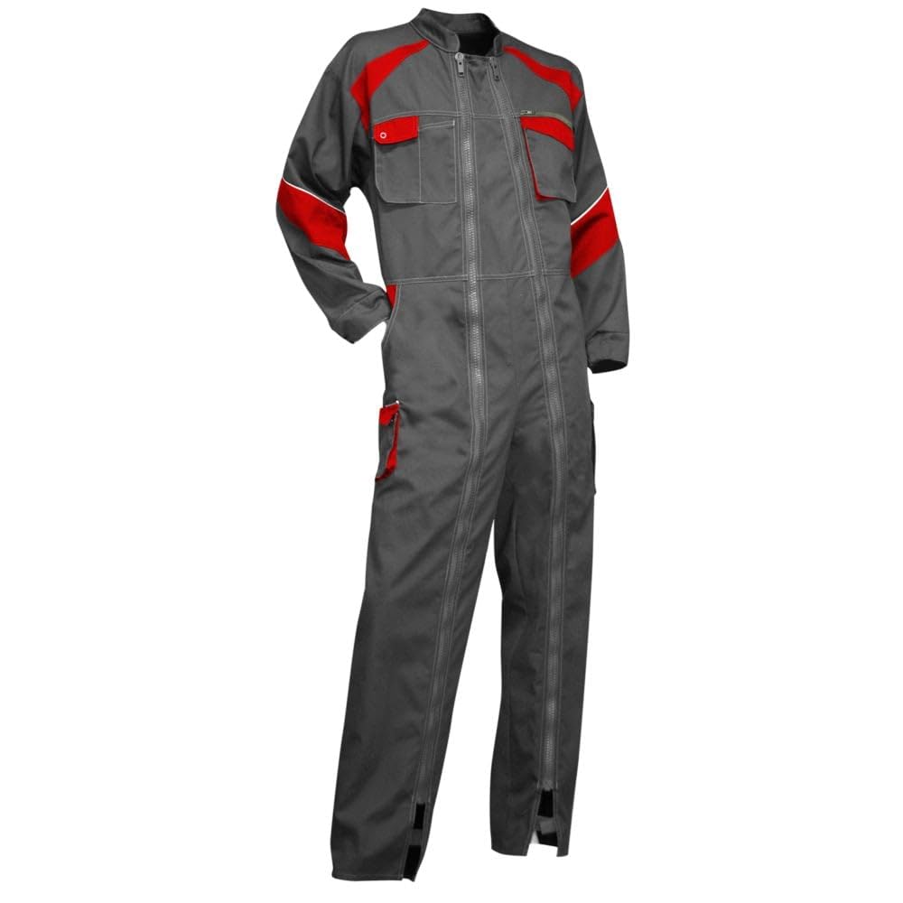 LMA 401221 LUZERNE Combinaison Double Fermeture, Gris/Rouge, Taille 2
