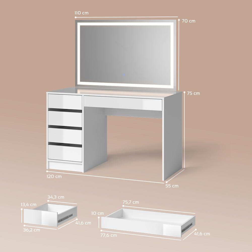 Livinity Tocador Imola, Blanco, 120 cm con iluminación LED