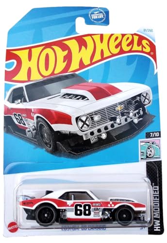 Hot Wheels Custom Camaro 1:64 Blanco y rojo miniatura 1