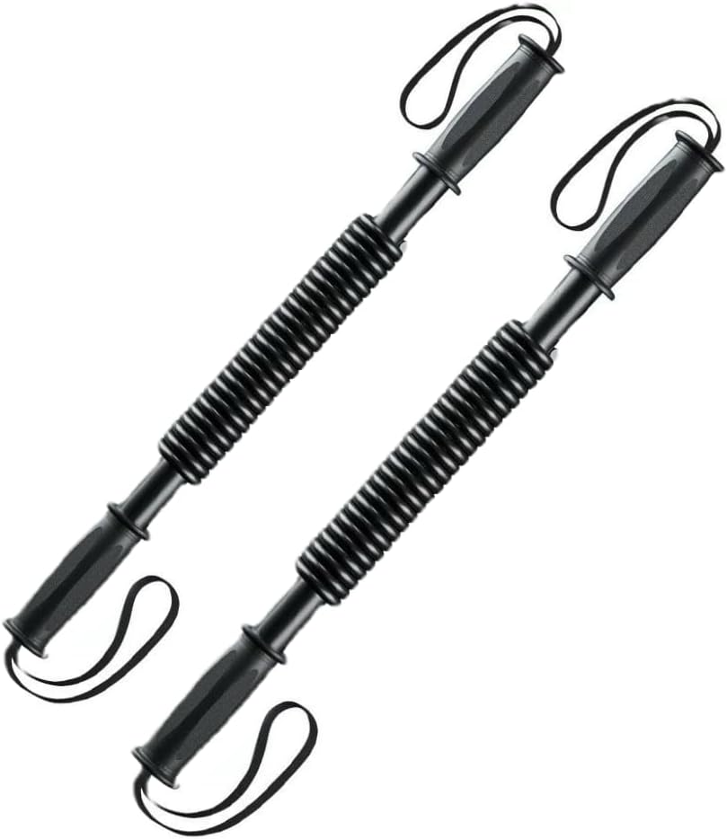 Pack of 2X Power Twister Bar Upper Body Exercise Equipment for Forearm Shoulder Chest Bicep & Arm Strengthening Workout 66LBS +110 LBS