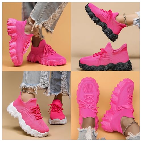 Quivale Simplysnug Women's Mesh Lace Up Lightweight Low Top Sneakers - Casual Tennis Shoes, Non Slip (White, US9.5)3