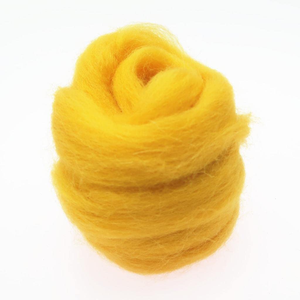 CALANDIS Handmade 10g Wool Roving Fibre for Needle Felting Materials Yellow | Roving Wool & Fibers | Spinning & Felting-picture-12
