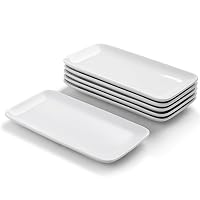 WishDeco Set di 6 Piatti Rettangolari, Piccoli Vassoi da Portata 23x12 cm