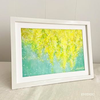 【ミモザ】アクリル画 F4 静物画 絵画 花の絵 ミモザ】アクリル画 F4 静物画 絵画 花の絵 ミモザ】アクリル画