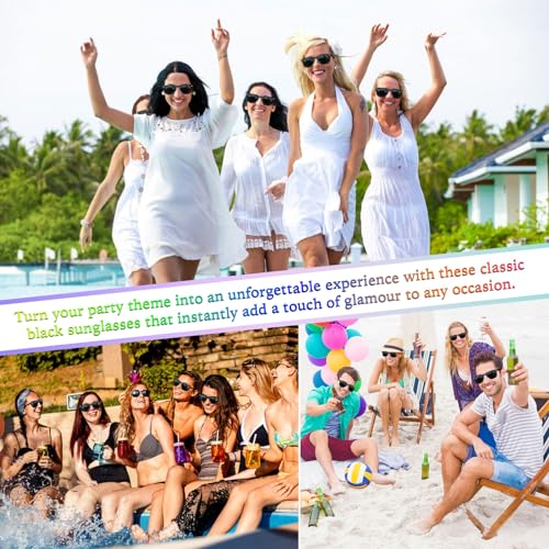 Party Sunglasses Bulk - Adult Retro Plastic Pack of 12 Vintage Sunglasses for Men Women - Party Favors4