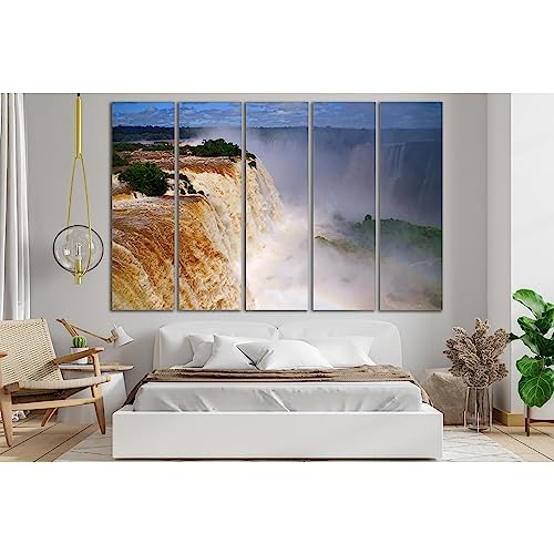 Impression sur toile paysage cascade Brésil Iguazu Falls décoration murale 115x75