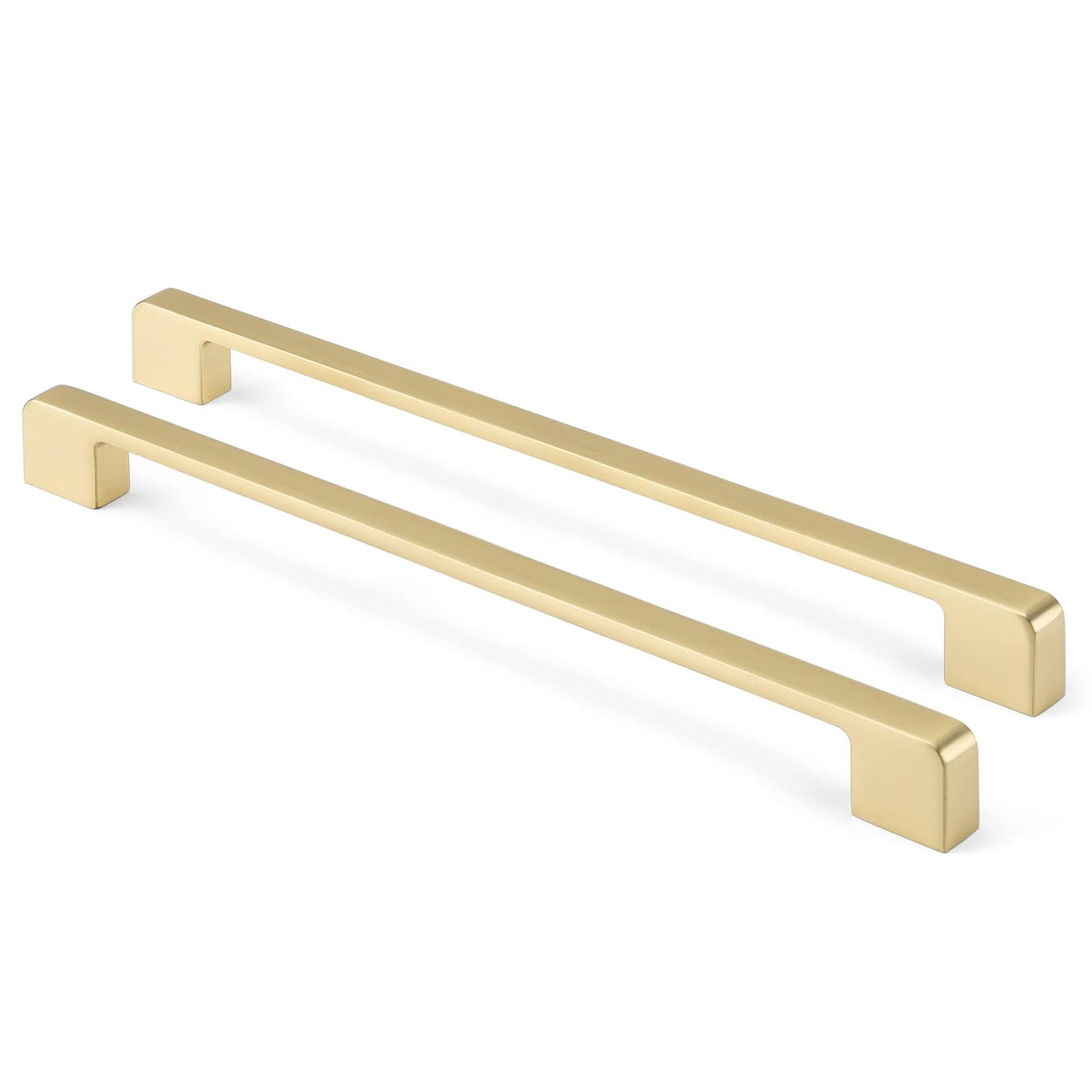 Photo 1 of Rergy Cabinet Pulls Kitchen Handles for Cabinets, 10Pack Gold 10inch Hole Center, Square Drawer Hardware Zinc Alloy Dresser Handle for Cupboard