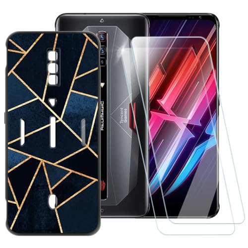 Funda de TPU impresa + 2 protectores de pantalla de vidrio templado compatibles con ZTE Nubia Red Magic 6, funda artística delgada a prueba de golpes, antiarañazos, protección completa