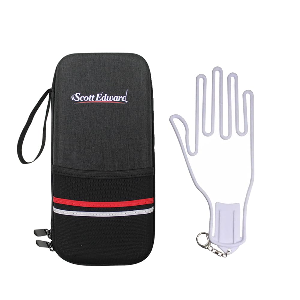 Scott Edward Golf Glove Case Holder with Golf Glove Shaper Protective Golf Accessories Case Bag Hard Case Organizer with Storage Slots for Balls, Tees
