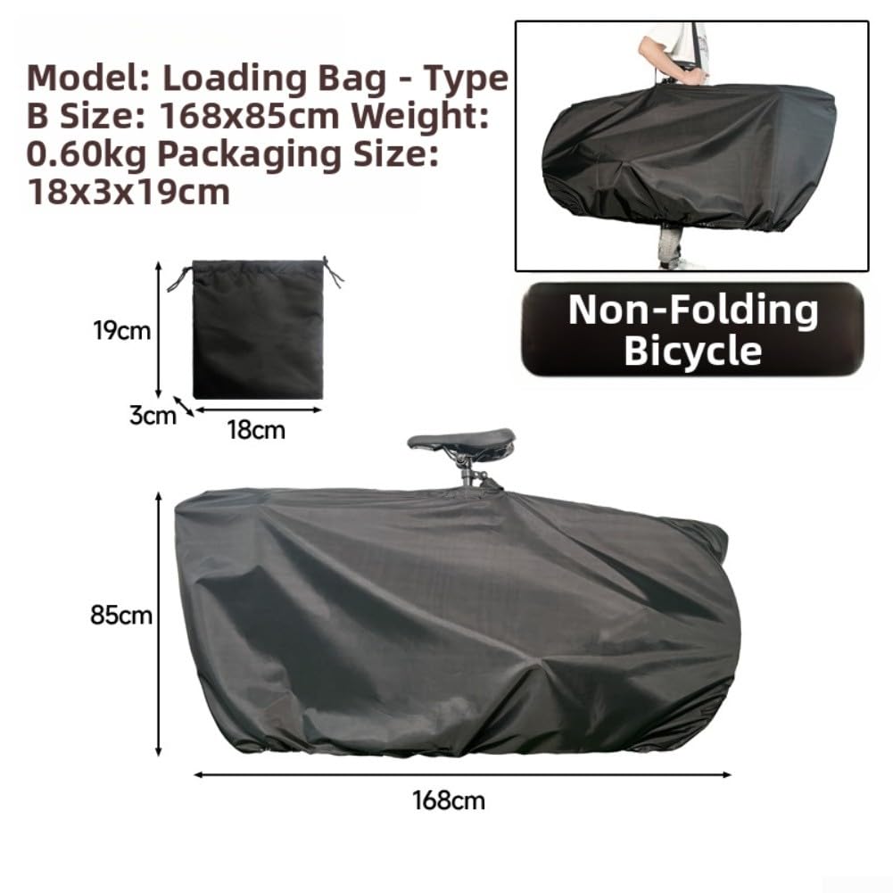 Borsa da trasporto per bicicletta da viaggio, ottimizzata, impermeabile, pieghevole, con cerniera resistente e ampio spazio interno, adatta per trasportare biciclette in modo sicuro e facile (66-68,6