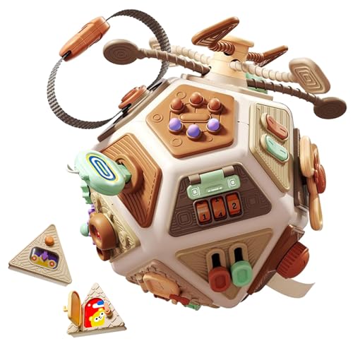 Hsyan Jouet Éducatif Cube d'Activités Bébé, Développement de la Motricité Fine Jeux d'Éveil, Jouet Sensoriel de Voyage Éducatif, Idée Cadeau Fête...