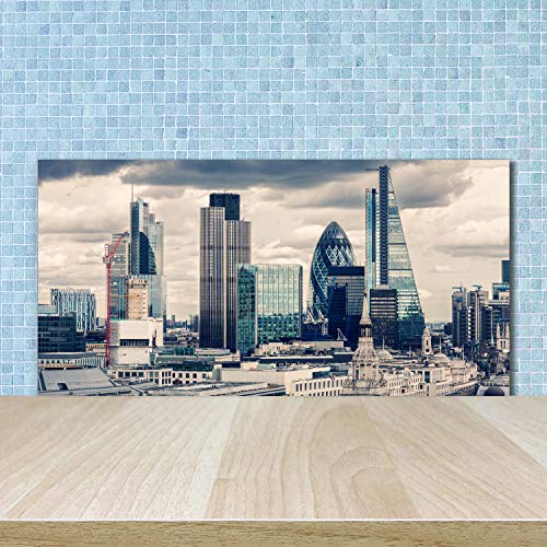 Fond de hotte verre de sécurité trempé Tulup 100x50cm bleu splashback - 2