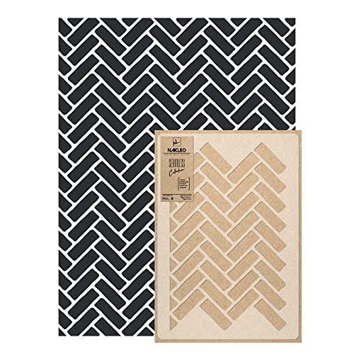 NAKLEO Wall Painting Stencil Large Size, 23,2”x37,4” Herringbone Brick Chevron